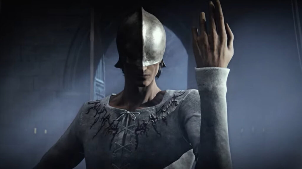 A masked figure from The Duskbloods