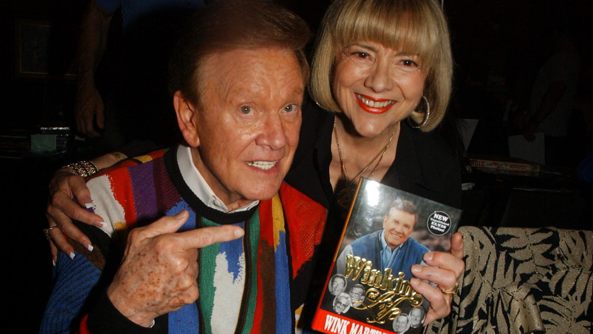 Wink Martindale and his wife Sandy Martindale promote memoir Winking at Life, at the Hollywood Collectors Show held at the Westin Hotel near the Los Angeles International Airport.