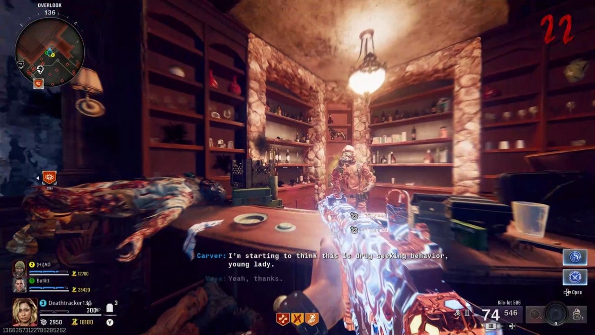 Zombie bartender in BO6 Shattered Veil easter egg