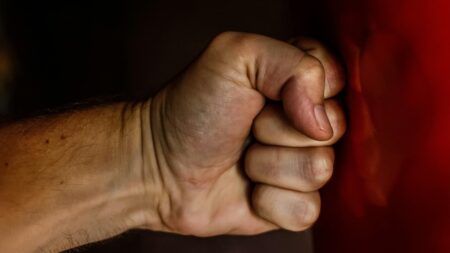 A picture of a fist hinting at the attack by the New Jersey immigrant.