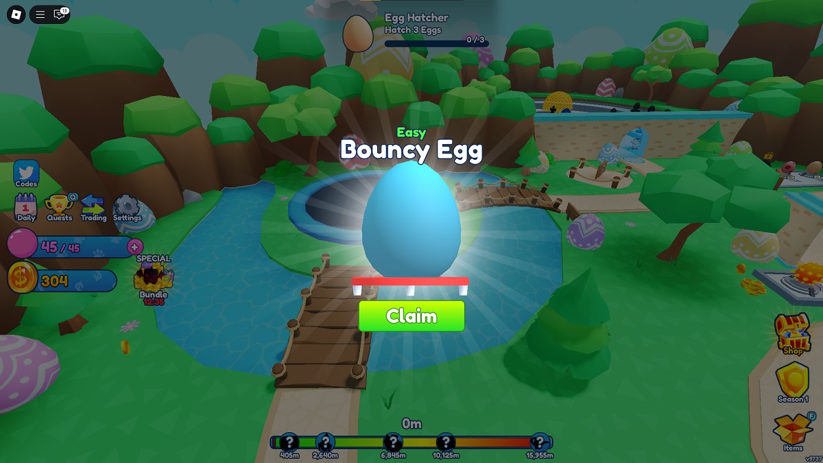 bubble gum simulator infinity bouncy egg location