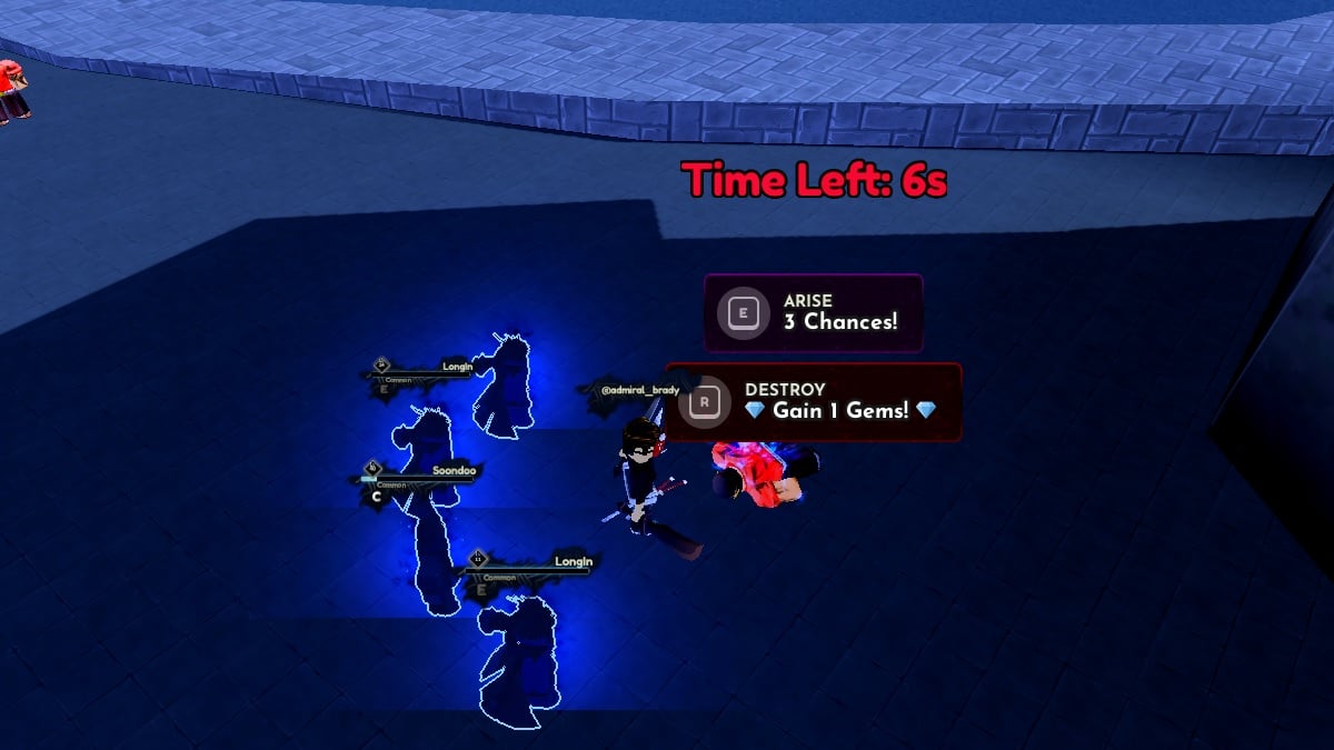 defeating an NPC and turning them into a Shadow with the Arise feature in roblox arise crossover