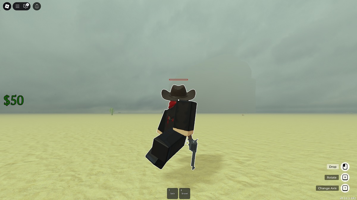 holding a corpse up in roblox dead rails to feed to a wolf and tame it