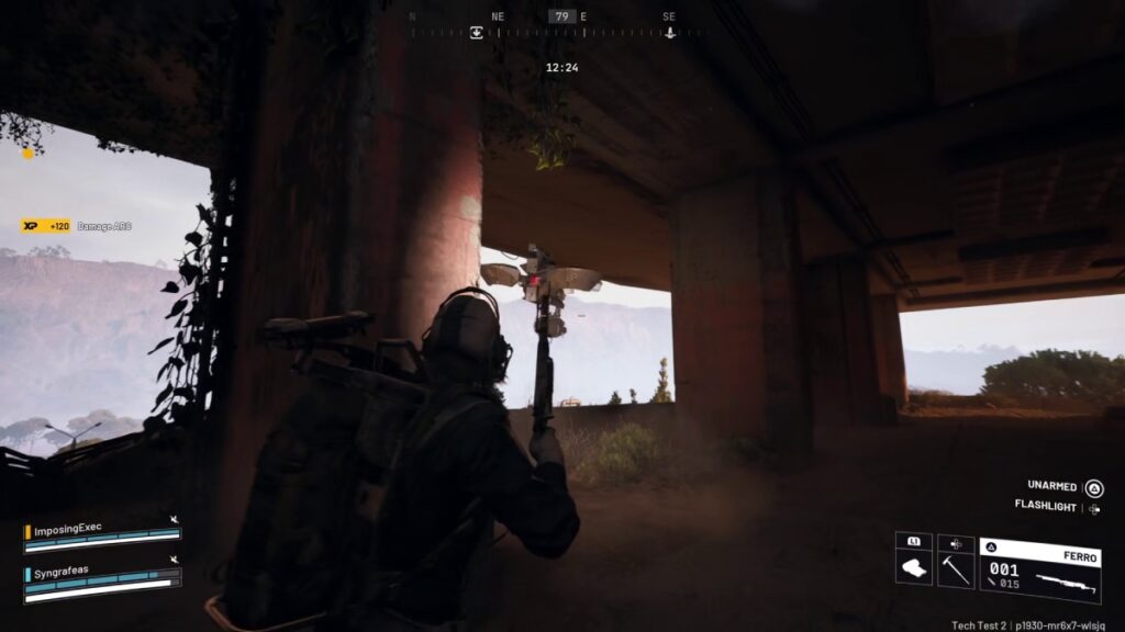 A robot attacking a player