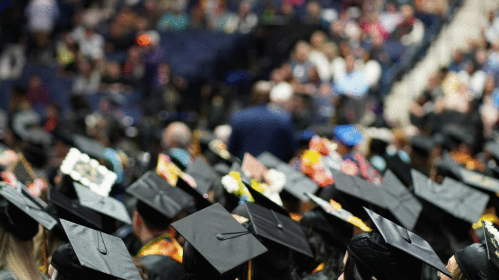Black Cap and Gown Graduation