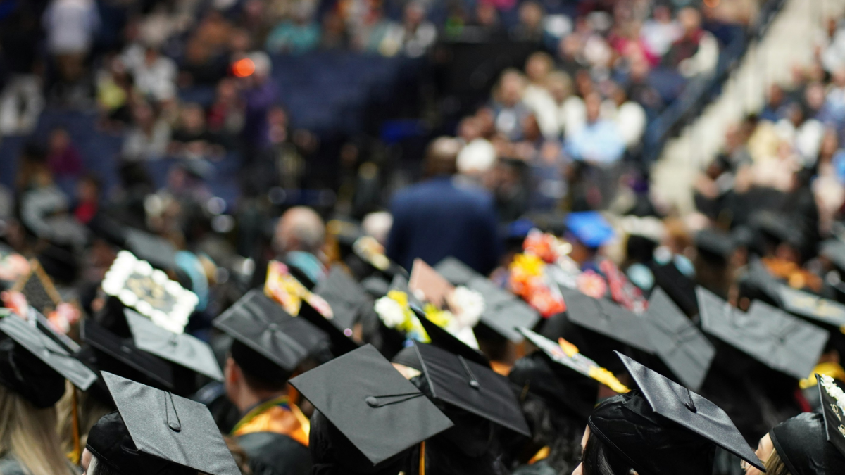 Black Cap and Gown Graduation