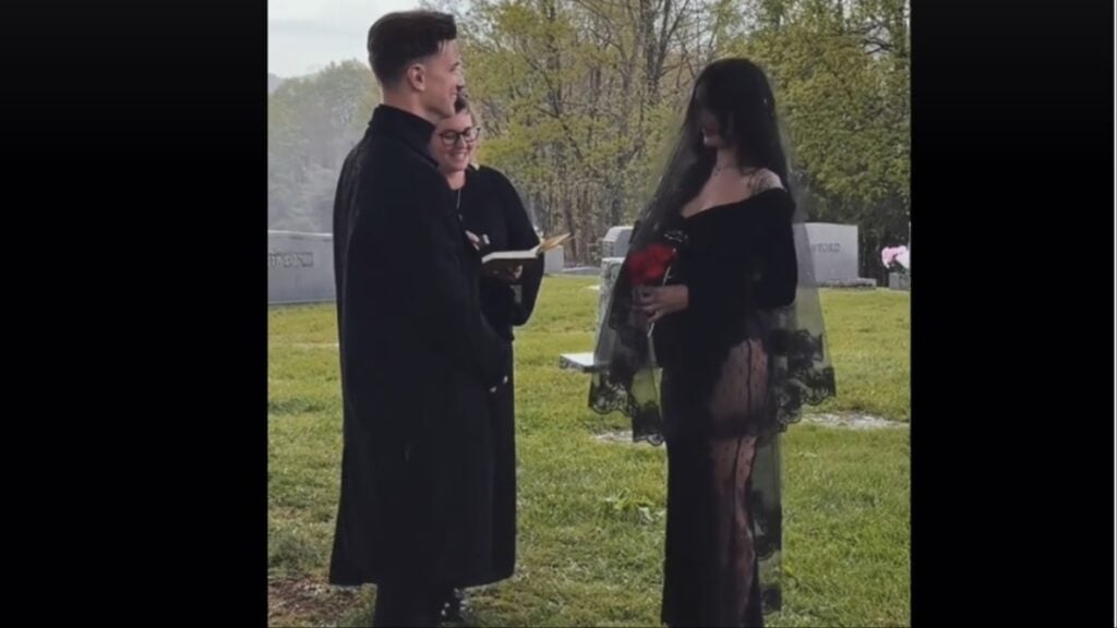 North Carolina Couple’s Creepy Cemetery Wedding Is Freaking Out The Internet: ‘Spooky Little Weirdos’ Couple get married in a cemetery