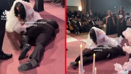Dramatic Religious Display at Michigan Wedding Has the Internet Hollering, ‘Think the Husband Just Wanted to Take a Nap’ Dramatic Religious Display at Michigan Wedding