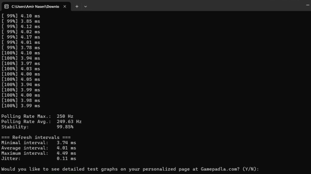 DualSense wired input lag test