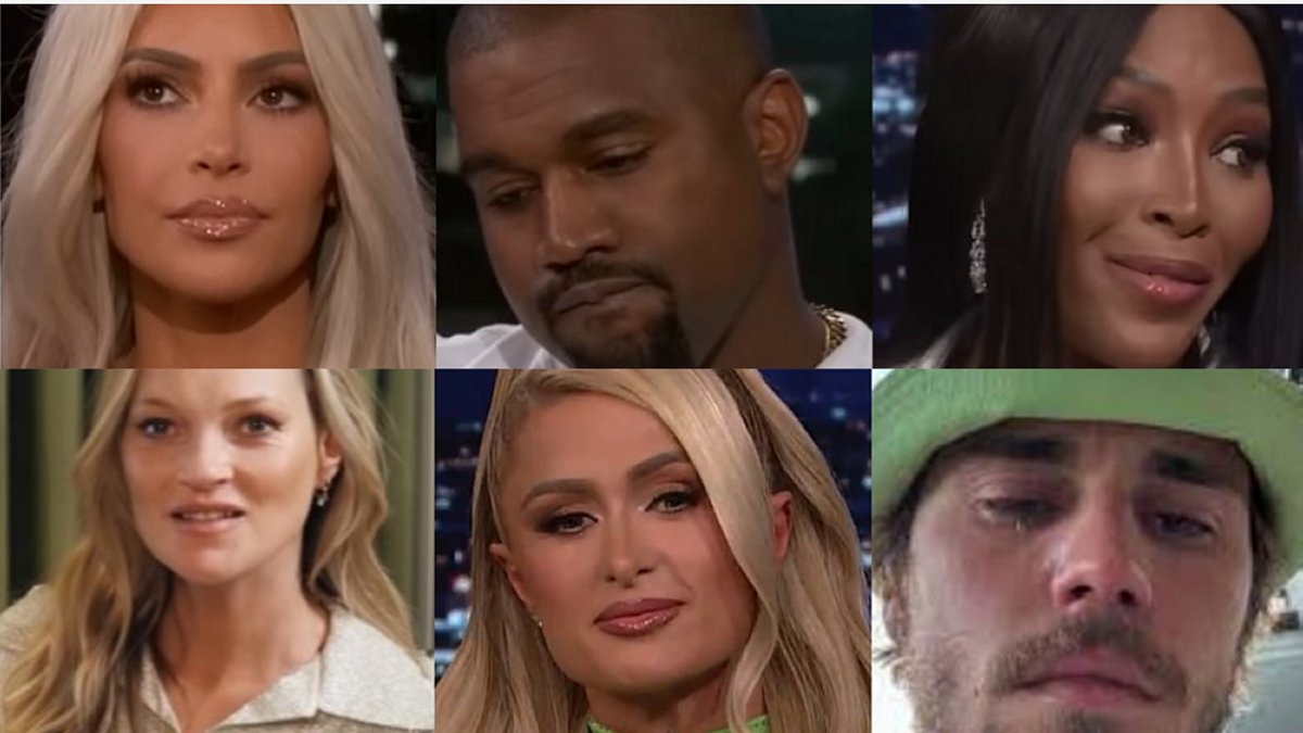 Kim Kardashian, Kanye West, Naomi Campbell, Kate Moss, Paris Hilton, Justin Bieber
