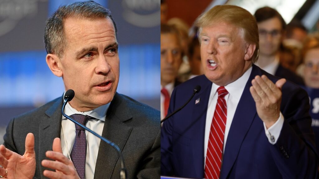 Mark Carney and Donald Trump photo merge.