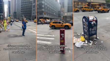 New York City Citizens Protest Trash Can Removals in Unconventional Way: ‘Honewstly What Did They Expect?’ New York City Citizens Protest Trach Can Removals in Unconventional Way 'Honewstly What Did They Expect'