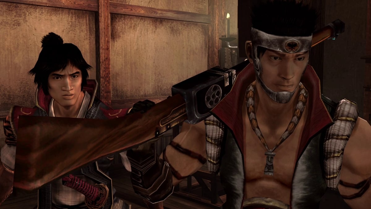 A cutscene in Onimusha 2