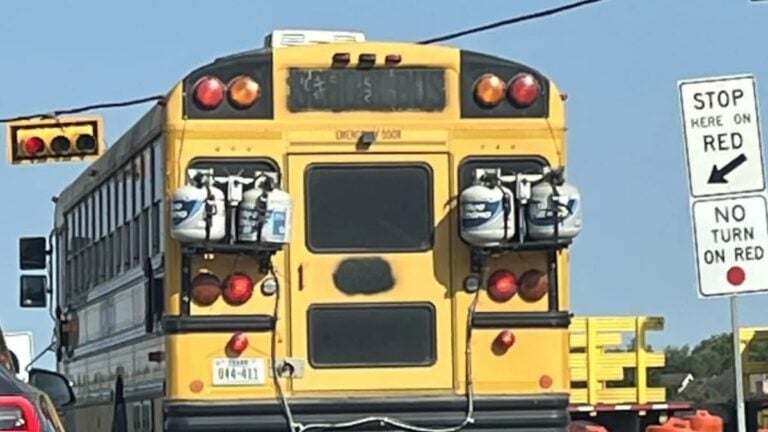 A picture of the Texas school bus.