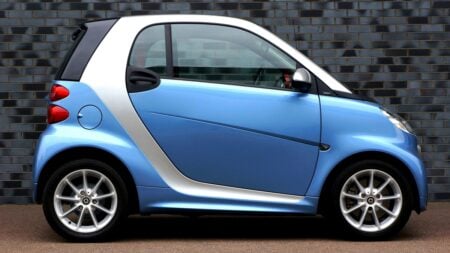 blue smart fortwo smartcar