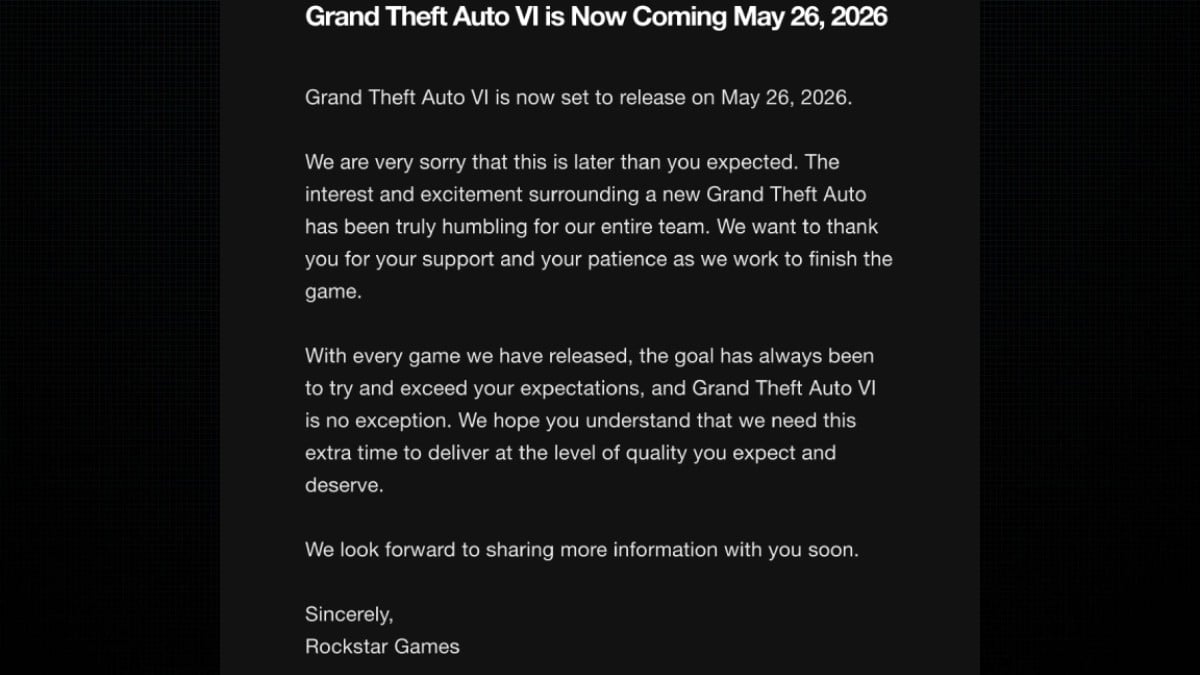 gta 6 delayed release date