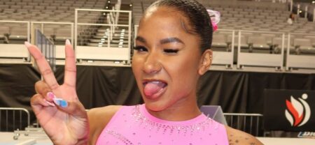 Jordan Chiles takes selfie