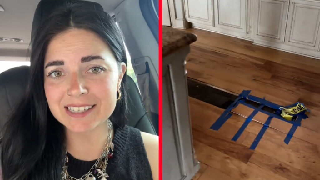 paris.earle, a tiktoker from north carolina, showcasing a damaged foreclosed home