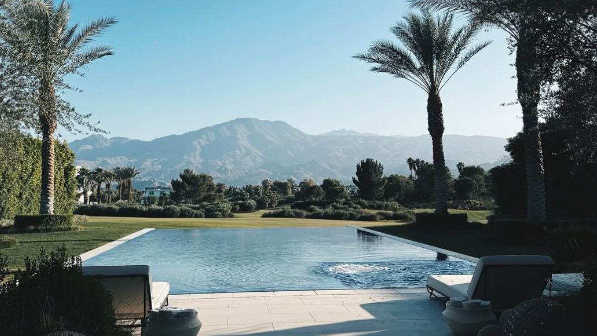 Pool view of Kourtney Kardashian's weekend