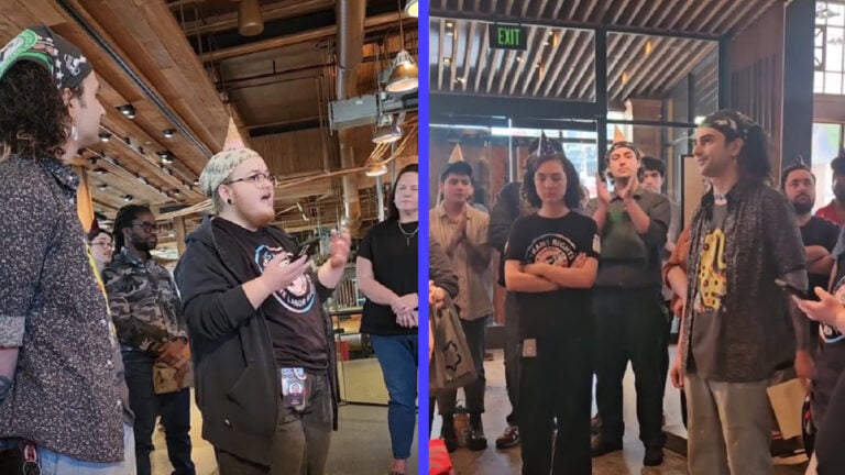 starbucks employees protesting changes to dress code in washington