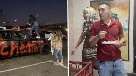 Chill California Man Eats Mexican Food With Date While Crazy Ex-Girlfriend Smashes Up New Car-