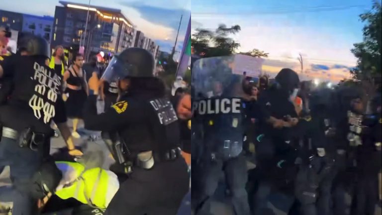 Dallas Protester Tased and Punched After Allegedly Attacking Police During Anti ICE Rally: ‘Don’t Do Crimes’ Dallas Protester Tased and Punched After Allegedly Attacking Police During Anti ICE Rally: ‘Don’t Do Crimes'