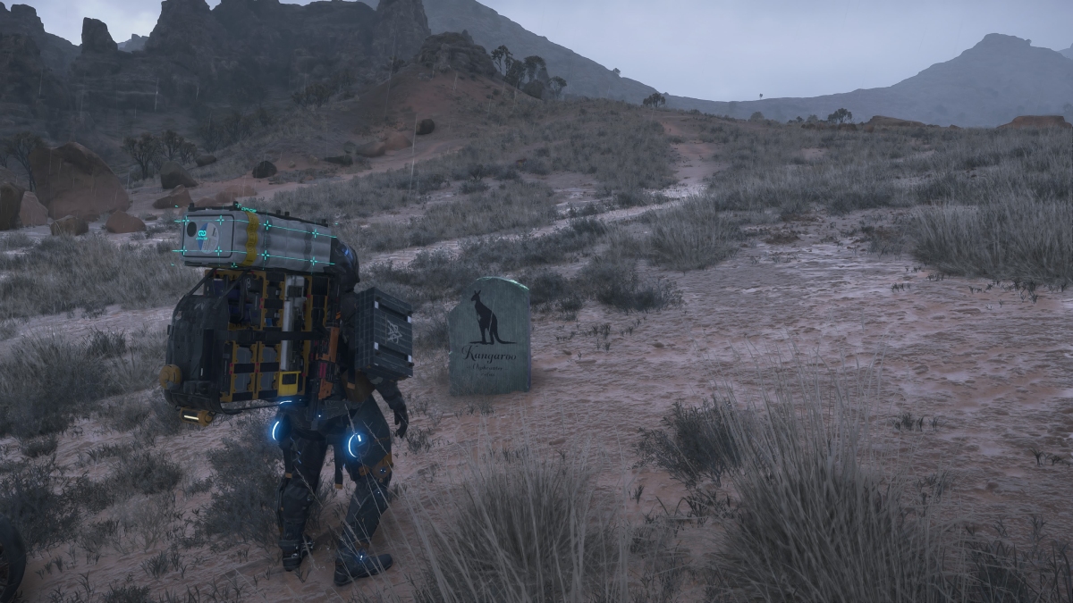 An animal grave in Death Stranding 2