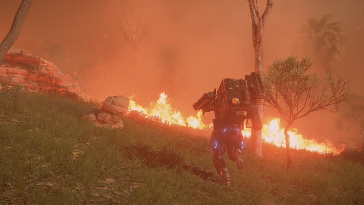 A forest fire in Death Stranding 2