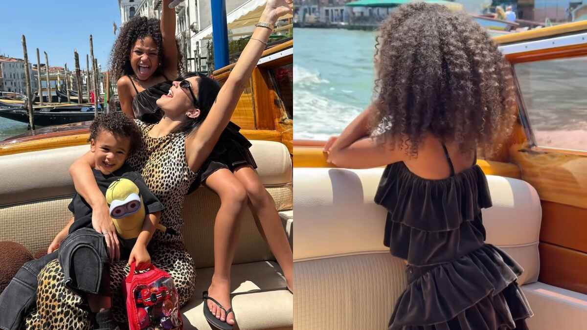 Kylie Jenner with her kids Stormi and Aire in Venice