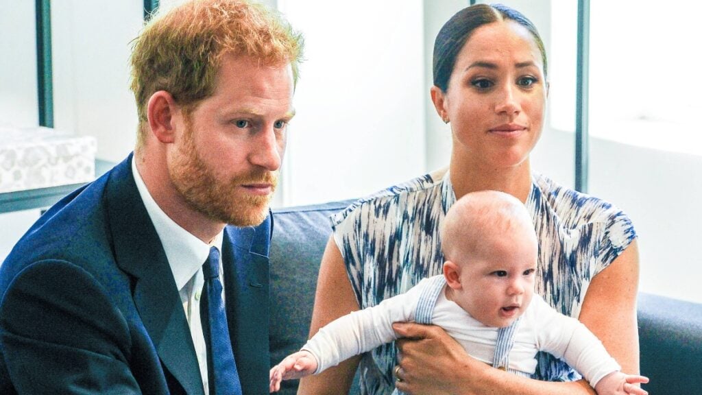 Prince Harry nd Meghan Markle with their son Archie.