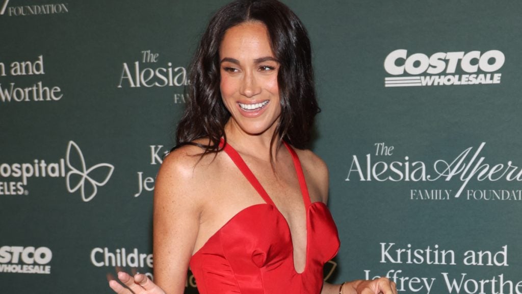 Meghan Markle in a red dress