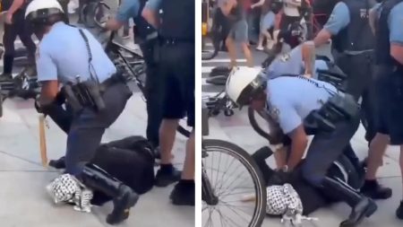 Violent Philadelphia Cop Aggressively Subdues Protester by Kneeling on Their Neck, ‘Imagine What Happens When Those Cameras Are Off’ Aggressive Philadelphia Cop Arresting Protester