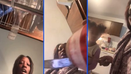 a michigan woman making pb&j on a zoom call during a court hearing