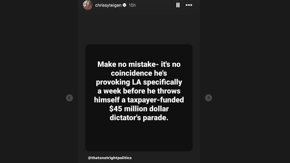 Chrissy Teigen Instagram Stories about LA protests