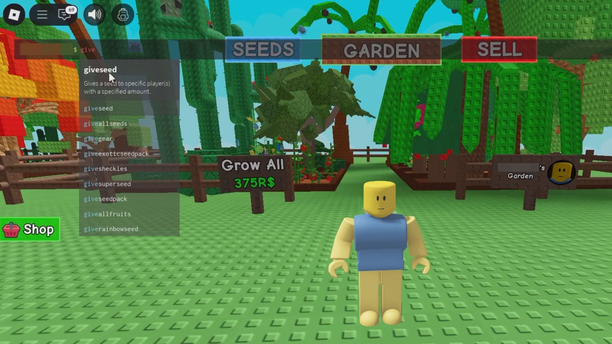 All Admin Private Server Commands in Roblox Grow a Garden