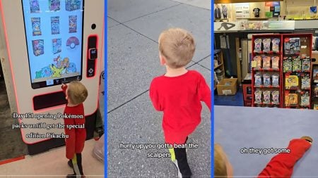 washington dad records his son, leo.lucky.cards, trying to beat scalpers after pokemon cards