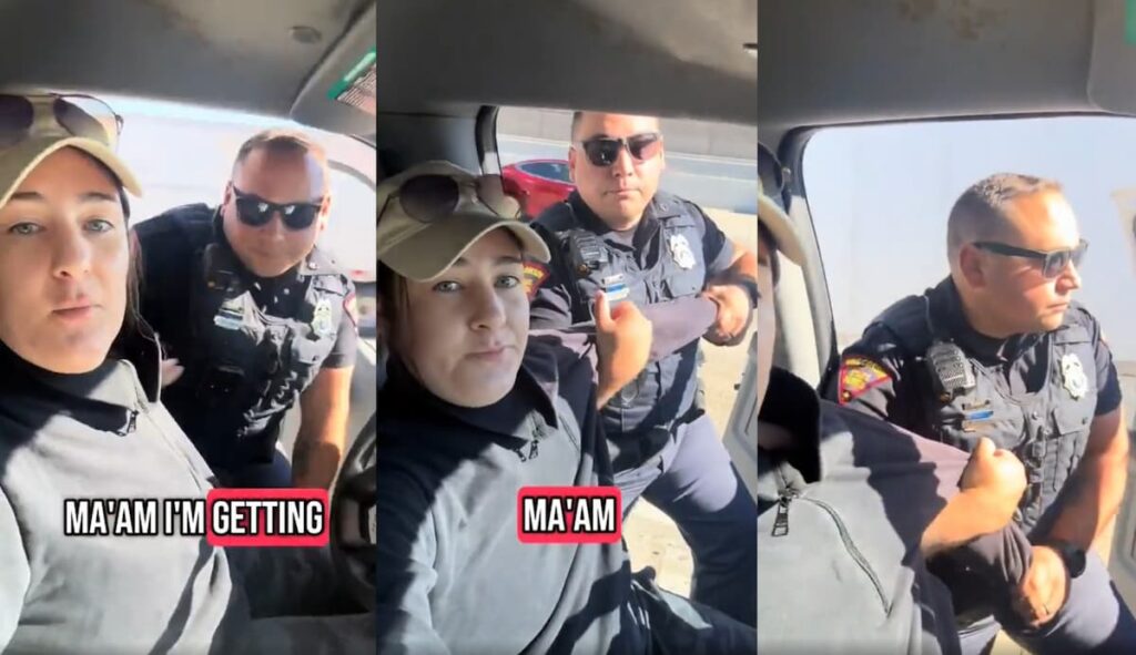 Wisconsin Woman and ‘Weak Ass Cop’ in Bizarre Freeway Tug-of-War Over Traffic Violation Sparks Debate Wisconsin free way stand off