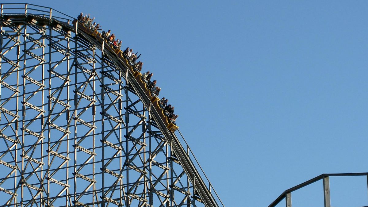 Wooden roller coaster