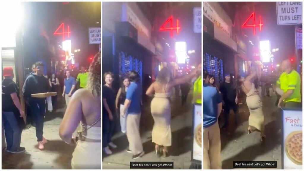 Boston Woman Attempts to Slap Man Over Pizza Dispute & Finds Out: ‘Spends 10 Seconds on Pause Before Trying to Summon Some Tears’ Boston Woman Attempts to Slap Man Over Pizza Dispute & Finds Out