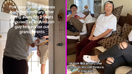 California Grandparents Pranked By Grandson in Hilarious Homecoming Video, ‘I’m Literally Sobbing and Laughing at the Same Time’ California Grandparents Pranked By Grandson in Hilarious Homecoming Video