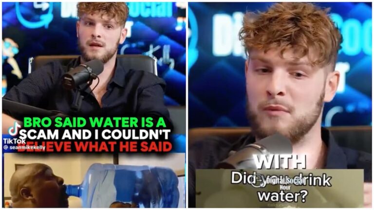 California Influencer Claims Water Is a Scam That 'Dissolves' and 'Dehydrates' Your Body