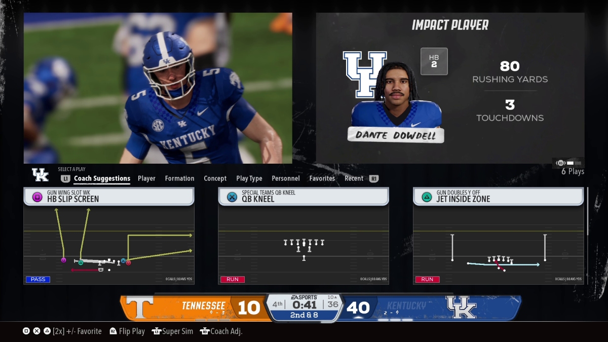 College Football 26 Playbook Menu