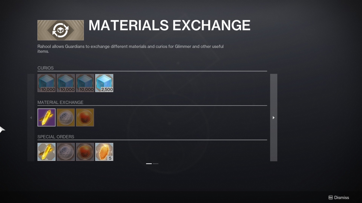 Destiny 2 Material Exchange The Edge of Fate