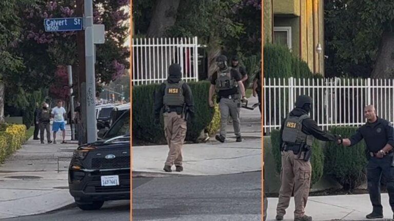 ICE Agents Raid Reseda Apartment Complex With Help From LAPD, 'Police and HSI Shaking Hands Should Tell You Everything You Need to Know'
