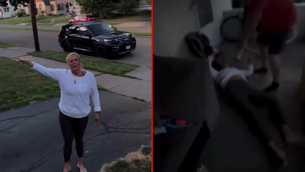 Racist “Karen” Gets Floored After Assaulting Two Black Teens in New York, ‘This Makes My Heart Smile’ Racist Karen Gets Floored After Assaulting Two Black Teens in New York