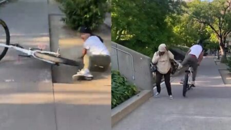 A picture of the reckless California cyclist.