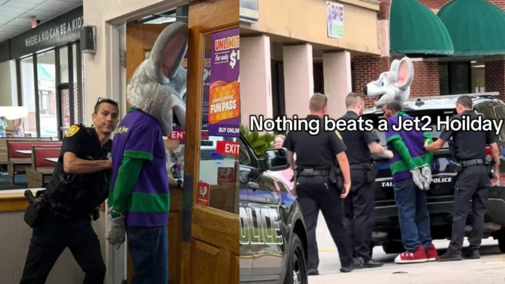 Florida Chuck E. Cheese Mascot’s Shift Cut Short by Police ‘Not In Front of the Kids’ A picture of the Chuck E. Cheese Florida mascot.