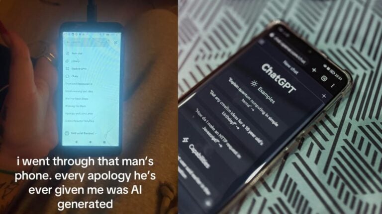 California Woman Left Speechless After Finding Out ChatGPT Was Her Boyfriend: ‘This Would Send Me Into a Rage’ A picture taken by the California woman along with a picture of a phone using ChatGPT.