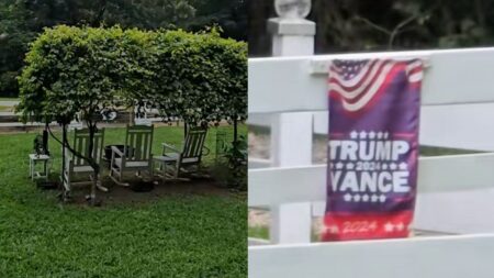 Airbnb showing Trump sign