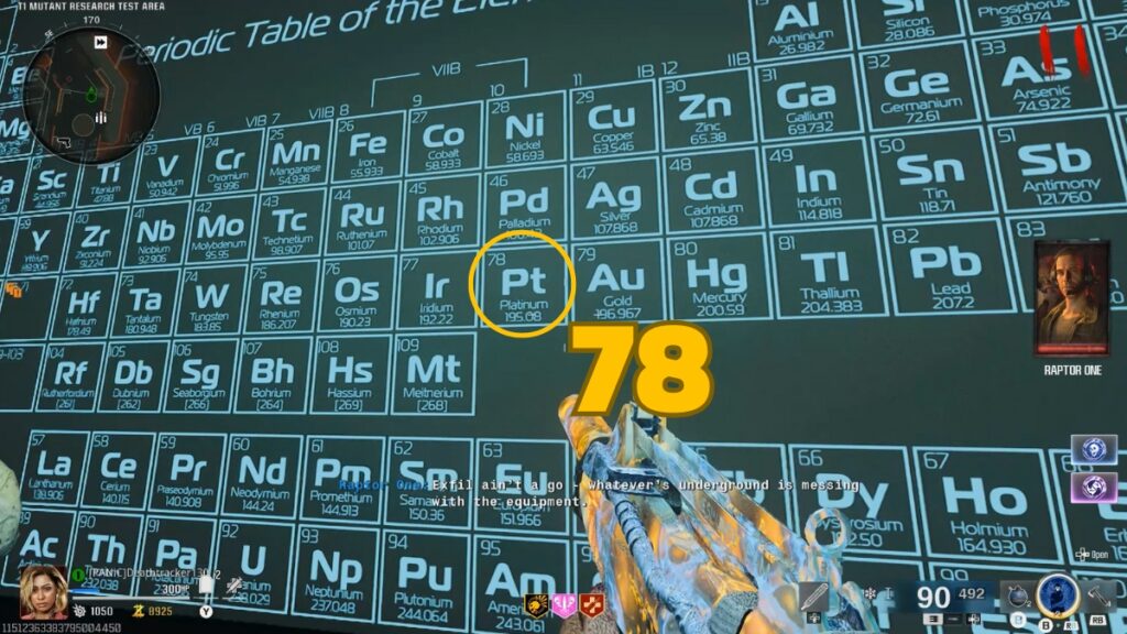 Zombies Reckoning Elements table puzzle code